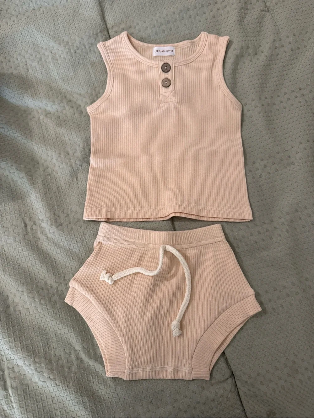 Cozy Ribbed Tank & Shorts Set - Blush